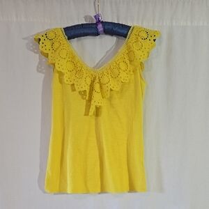 Lilly Pulitzer Yellow Ruffled Tank Top